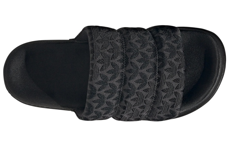 Shop (W) 아디다스 아딜렛 에센셜 슬라이드 "트레포일 모노그램 - 블랙" IG7149