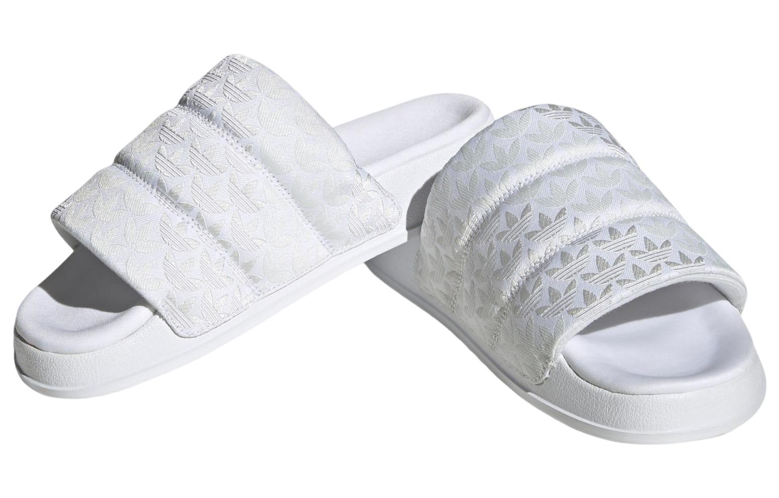 Shop (W) adidas Adilette Essential Slides ''Monogramma Trefoil - Bianco'' HQ6070