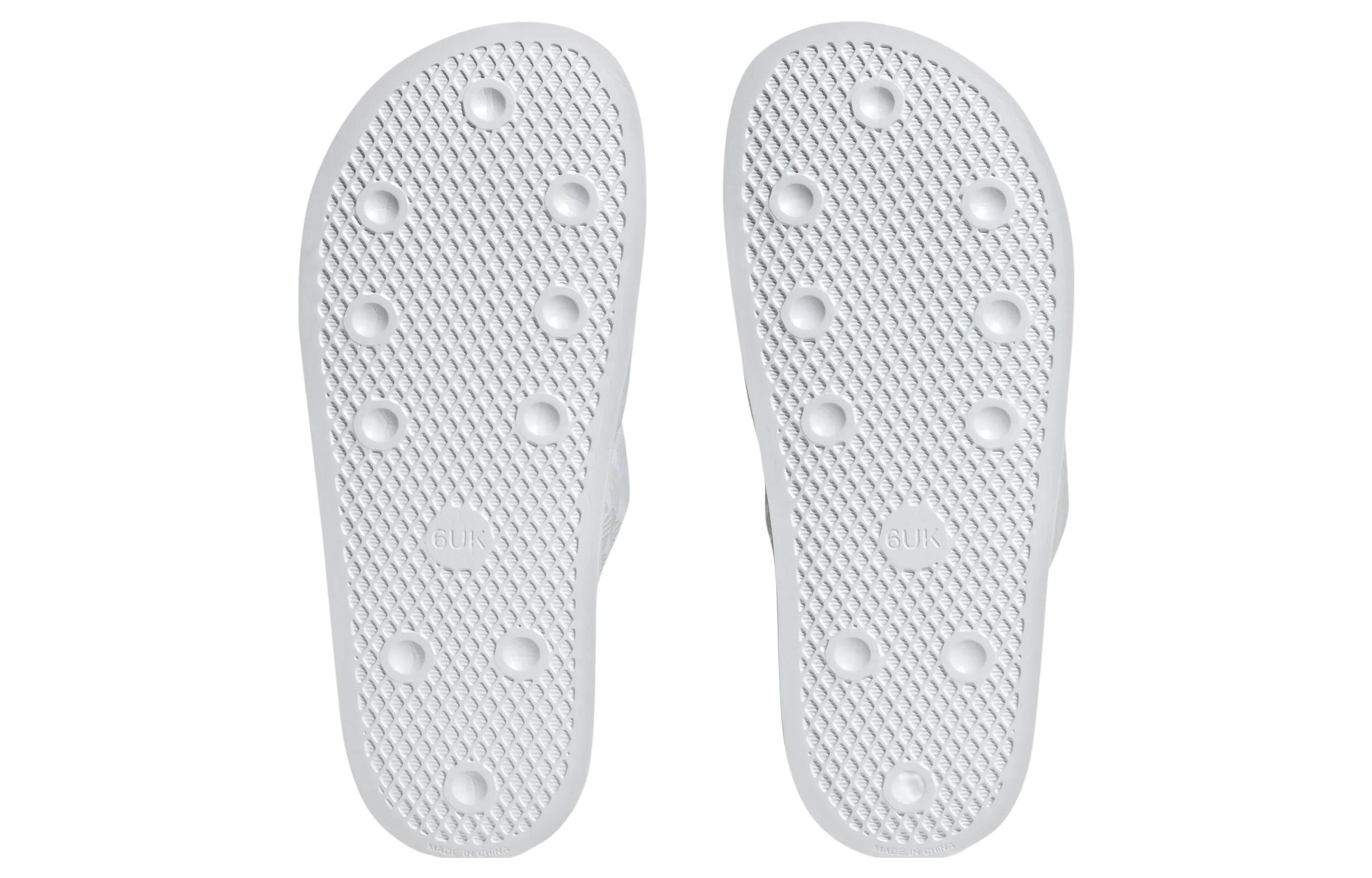 Details for (W) adidas Adilette Essential Slides ''Monogramma Trefoil - Bianco'' HQ6070