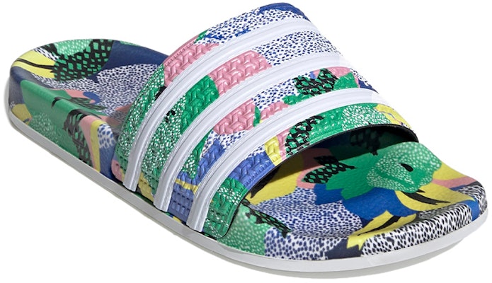 (W) adidas Adilette Sandal Bunga 'Merah Biru Pink' FW2529 Lookbook (W) adidas Adilette Sandal Bunga 'Merah Biru Pink' FW2529