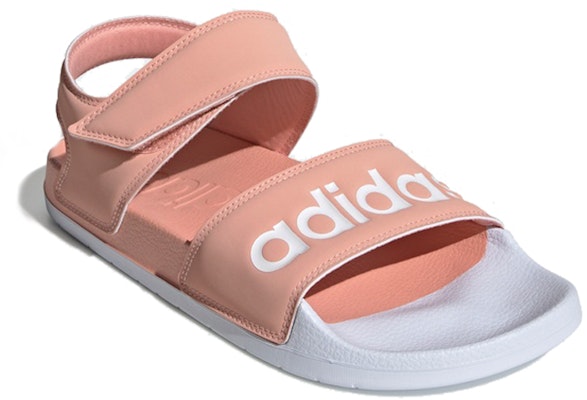 (Women) adidas Adilette Pink White Sandals 'Pink Blue' EE4109 Lookbook (Women) adidas Adilette Pink White Sandals 'Pink Blue' EE4109