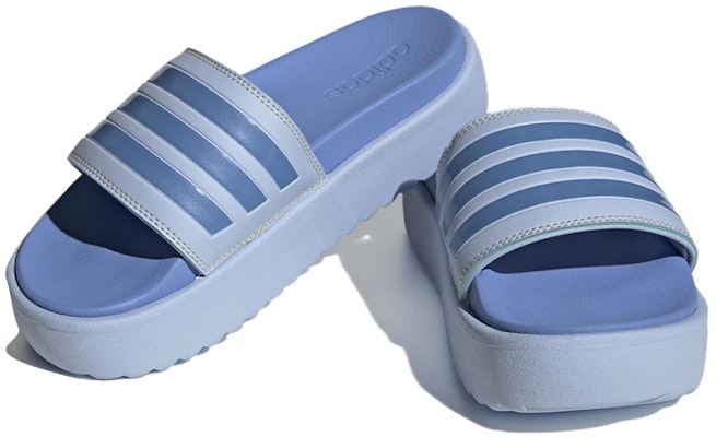 (Women) adidas Adilette Platform Slide 'Blue Dawn' HQ6181 Lookbook (Women) adidas Adilette Platform Slide 'Blue Dawn' HQ6181