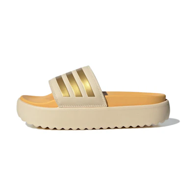 (W) adidas Adilette Platform Slide 'Crystal Sand Gold Metallic'