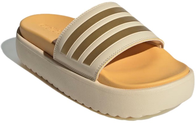 (Women) adidas Adilette Platform Slide 'Crystal Sand Gold Metallic' IF3422 Lookbook (Women) adidas Adilette Platform Slide 'Crystal Sand Gold Metallic' IF3422