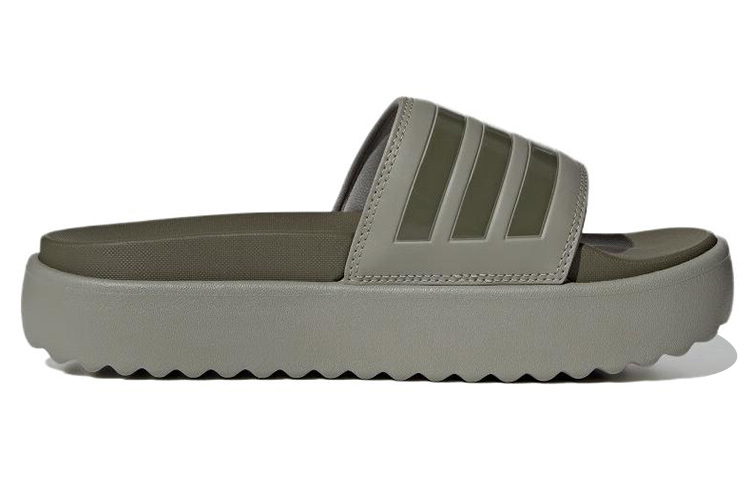 Order (W) adidas Adilette Plataforma Sandalia 'Pebble Olive Strata' HQ6180