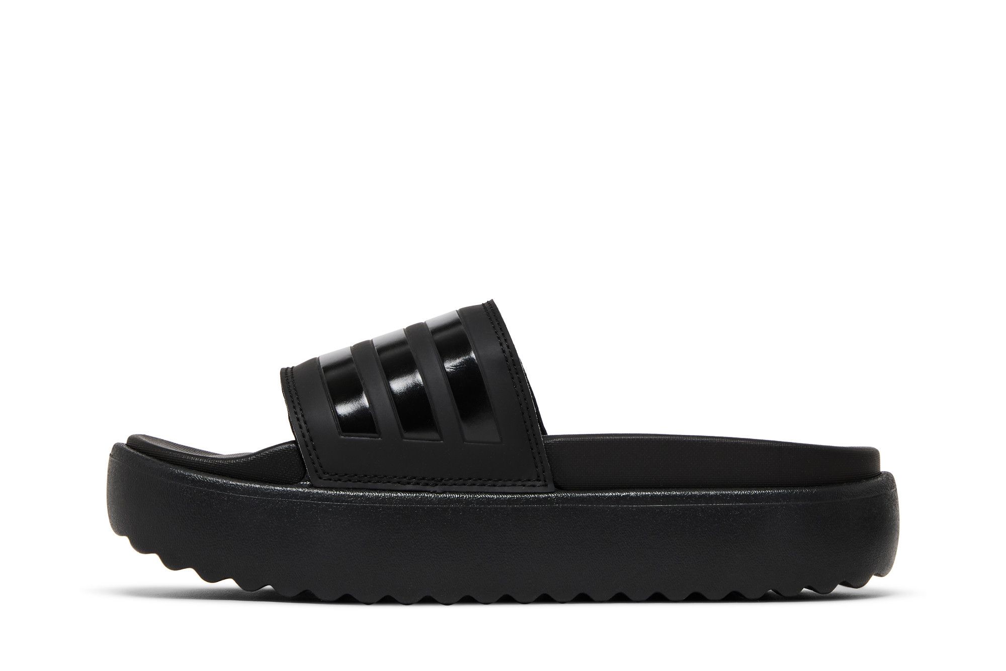 Shop (W) adidas Adilette Plataforma 'Triple Black' Sandalias Negras HQ6179