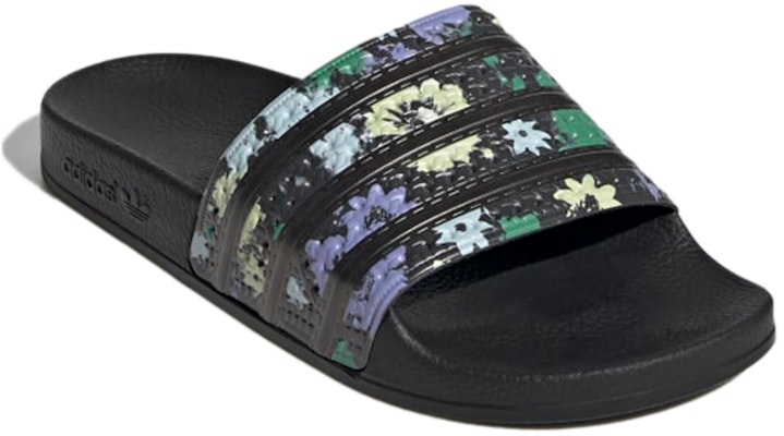 (W) 아디다스 아딜렛 슬라이드 '블랙 플로럴' H00141 Lookbook (W) 아디다스 아딜렛 슬라이드 '블랙 플로럴' H00141