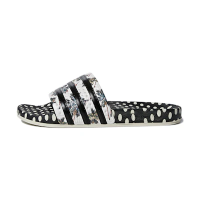 (W) adidas Adilette Slide 'Black White Silver'