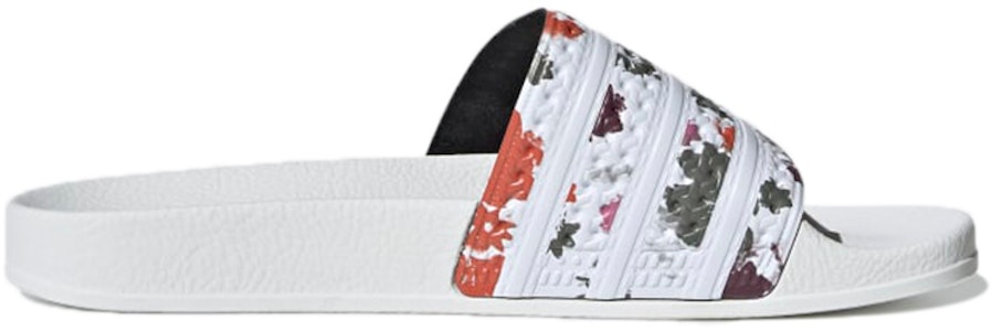 adidas originals Adilette 滑梯 女款 白色 花卉 拖鞋 Order adidas originals Adilette 滑梯 女款 白色 花卉 拖鞋