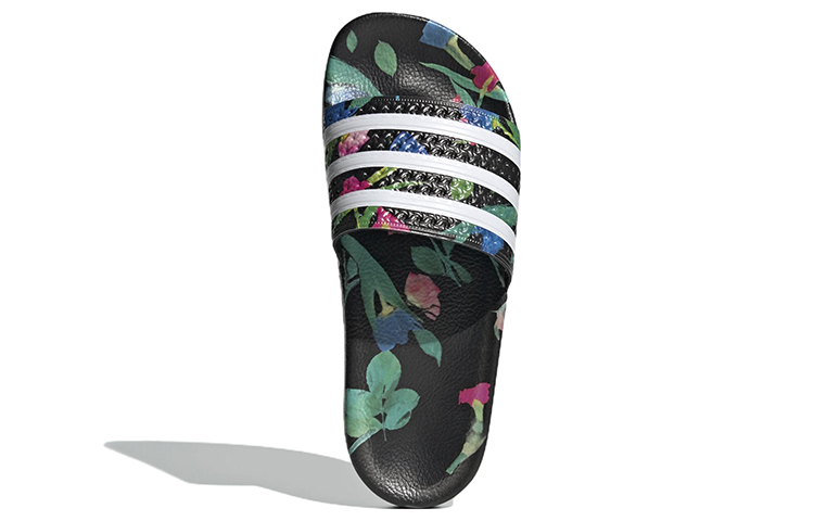 Purchase (W) 阿迪达斯 Adilette 黑色花卉拖鞋 EE4853
