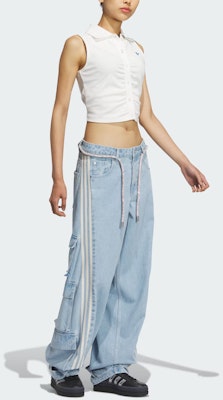 (W) adidas Adillenium Celana Denim Relaxed Fit Wide Leg Biru Muda. JY4515 Lookbook (W) adidas Adillenium Celana Denim Relaxed Fit Wide Leg Biru Muda. JY4515