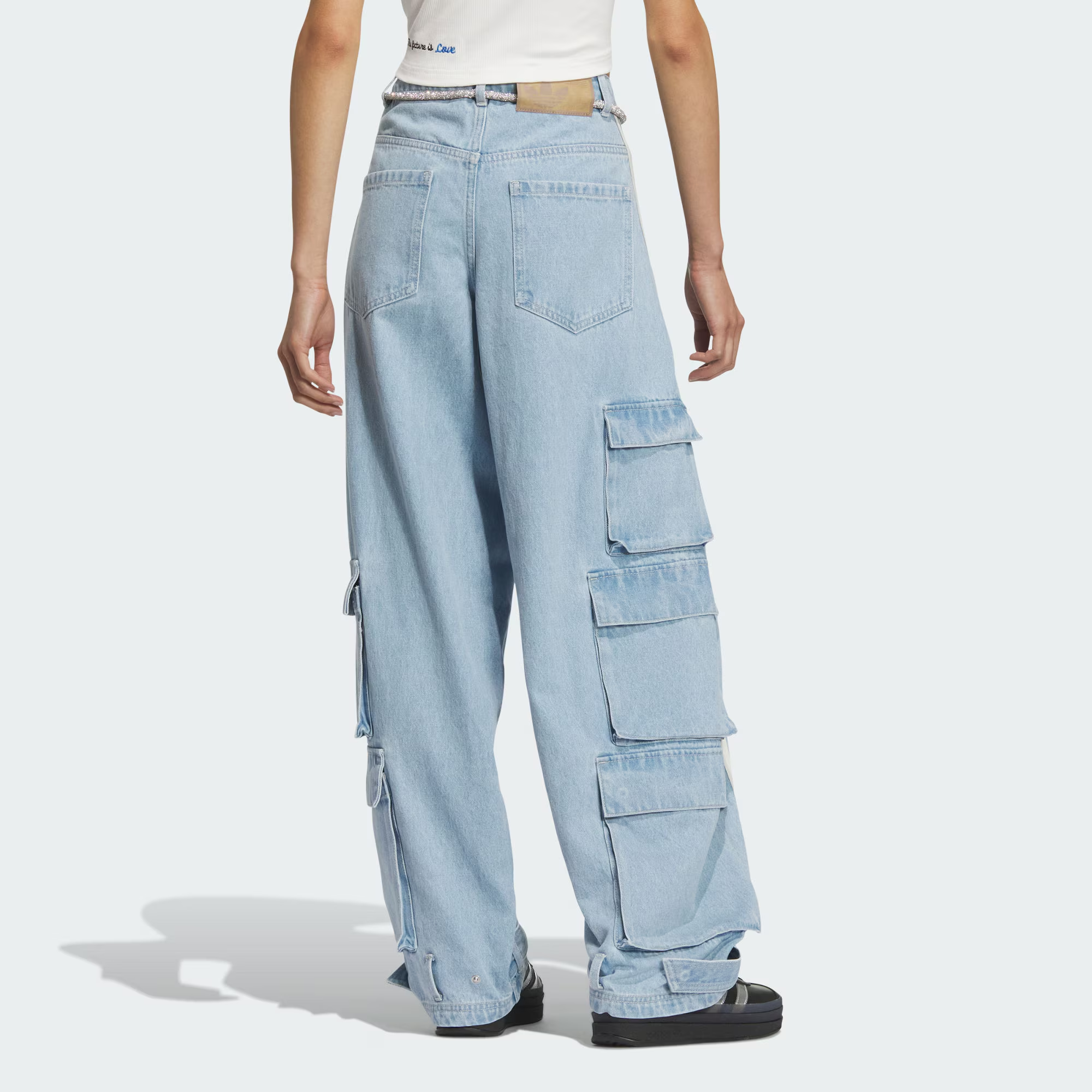 Purchase (W) 阿迪达斯 Adillenium 宽松版型阔腿牛仔裤 淡蓝色 JY4515