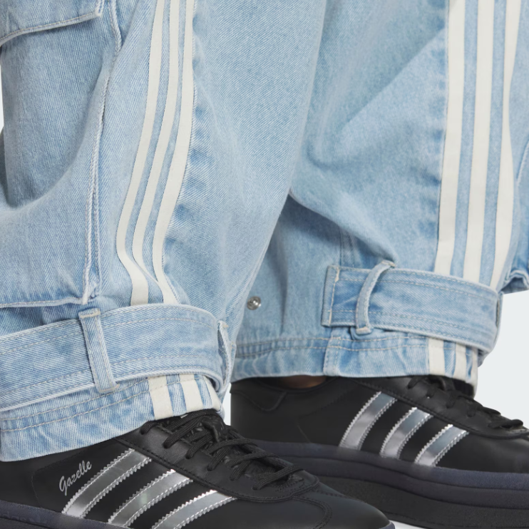 Details for (W) 阿迪达斯 Adillenium 宽松版型阔腿牛仔裤 淡蓝色 JY4515