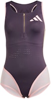 (Women) adidas ADIZERO Running Colorblock Leotard Black Purple Short Sleeve. IN1204 (Women) adidas ADIZERO Running Colorblock Leotard Black Purple Short Sleeve. IN1204
