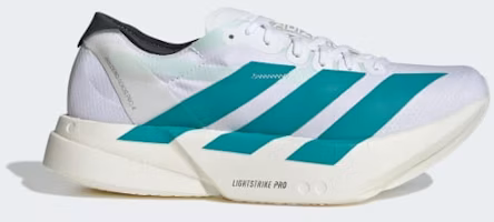 (Women) Adidas Adizero Adios Pro 4 Cloud White/Pure Teal/Carbon JR1247 (Women) Adidas Adizero Adios Pro 4 Cloud White/Pure Teal/Carbon JR1247