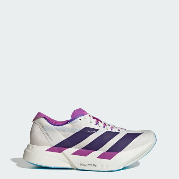 (Women) Adidas Adizero Adios Pro 4 Core White/Collegiate Purple/Semi Blue Burst JP6397