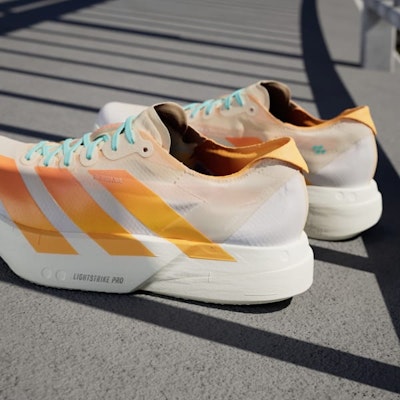 (Women) Adidas Adizero Adios Pro 4 Crystal Sand/Flash Orange/Flash Aqua JR1241 2
