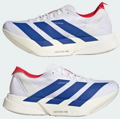 (Women) adidas Adizero Adios Pro 4 Running Shoes Cloud White/Royal Blue/Pure Ruby JQ1691 Sizing (Women) adidas Adizero Adios Pro 4 Running Shoes Cloud White/Royal Blue/Pure Ruby JQ1691