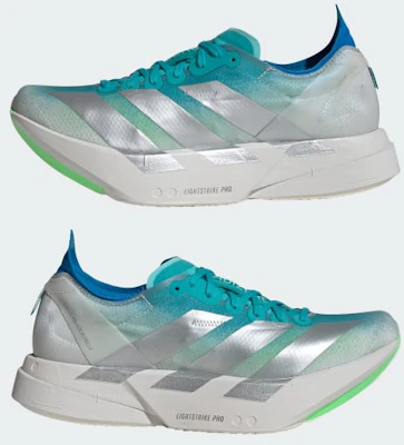(Women) adidas Adizero Adios Pro 4 Running Shoes Hi-Res Aqua/Matte Silver/Grey One JS2580 Sizing (Women) adidas Adizero Adios Pro 4 Running Shoes Hi-Res Aqua/Matte Silver/Grey One JS2580