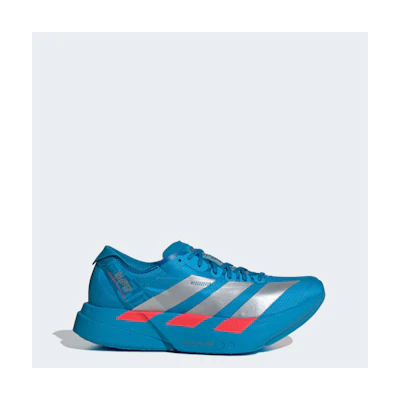 (W) Adidas Adizero Adios Pro 4 Running Shoes Solar Blue/Silver Metallic/Lucid Red