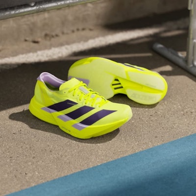 (Women) Adidas Adizero Adios Pro 4 Solar Yellow/Aurora Plum/Powder Plum JQ1690 1