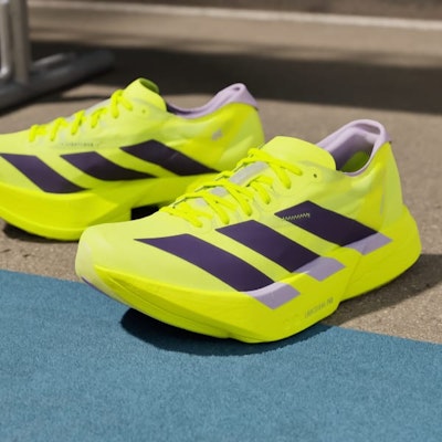 (Women) Adidas Adizero Adios Pro 4 Solar Yellow/Aurora Plum/Powder Plum JQ1690 2
