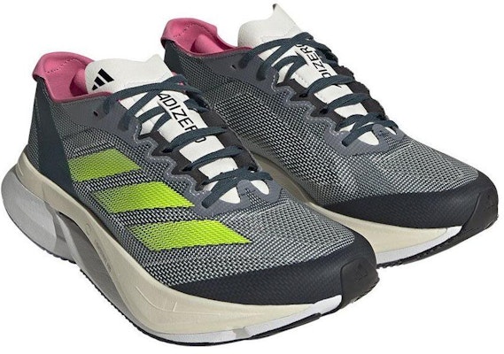 (Women) adidas Adizero Boston 12 'Arctic Night Lucid Lemon' ID6898 Lookbook (Women) adidas Adizero Boston 12 'Arctic Night Lucid Lemon' ID6898