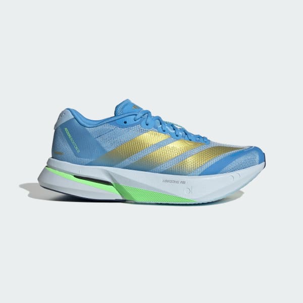 (Women) adidas Adizero Boston 13 Blue Burst/Gold Metallic/Glow Blue JP9250