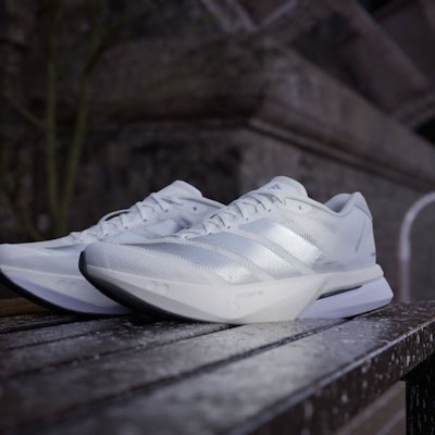 (Women) Adidas Adizero Boston 13 Cloud White/Matte Silver/Dash Grey JS4948 2