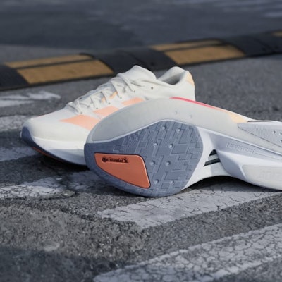 (Women) Adidas Adizero Boston 13 Off White/Beam Orange/Acid Orange JP9249 3