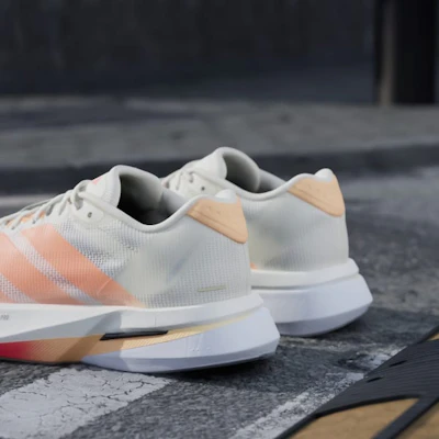 (W) Adidas Adizero Boston 13 Blanco/Anaranjado Beam/Naranja Ácido JP9249 3