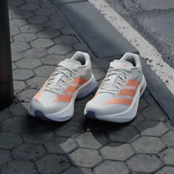 Details for (W) Adidas Adizero Boston 13 Blanco/Anaranjado Beam/Naranja Ácido JP9249