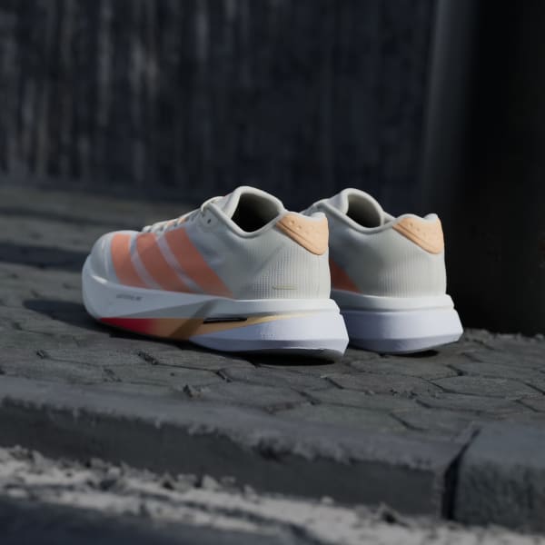 Sizing (W) Adidas Adizero Boston 13 Blanco/Anaranjado Beam/Naranja Ácido JP9249