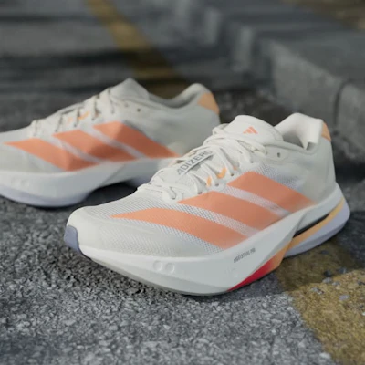 (W) Adidas Adizero Boston 13 Blanco/Anaranjado Beam/Naranja Ácido JP9249 2