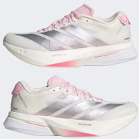 Cheap (W) Adidas Adizero Boston 13 跑鞋 核心白/銀色金屬/清透粉紅 JQ9667