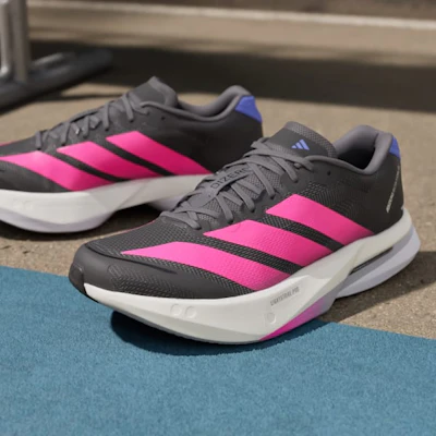 (Women) adidas Adizero Boston 13 Running Shoes Core Black/Lucid Pink/Cobalt Blue JP9247 1