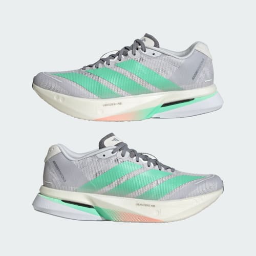 Sizing (W) adidas Adizero Boston 13 Scarpe Running Grigio Chiaro/Menta/Corallo KH8867