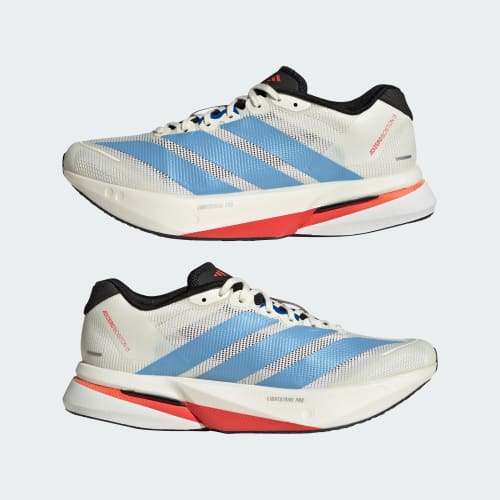 Sizing (Women) adidas Adizero Boston 13 Running Shoes Off White/Light Blue/Gold Metallic KK4991