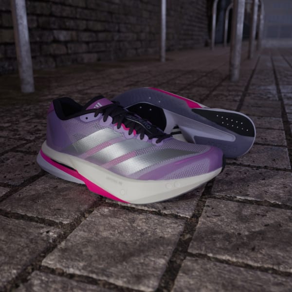 Cheap (W) Adidas Adizero Boston 13 Sepatu Lari Powder Plum/Silver Metallic/Shock Pink JS4955