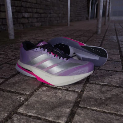 (W) Adidas Adizero Boston 13 Zapatillas de Running Ciruela/Plata/Impacto Rosa JS4955 1