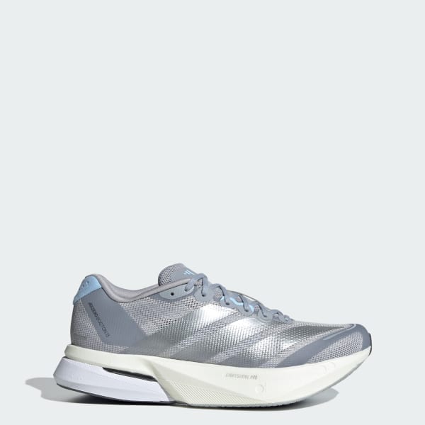 (Women) adidas Adizero Boston 13 W  Running Shoes Halo Silver/Silver Metallic/Glow Blue JS4949