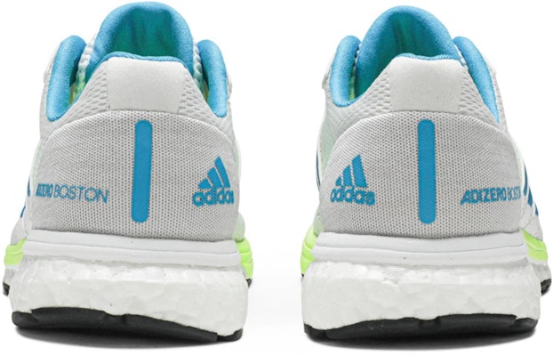 (W) adidas Adizero Boston 7 'Blanco Shock Cyan' B37385 Details for (W) adidas Adizero Boston 7 'Blanco Shock Cyan' B37385
