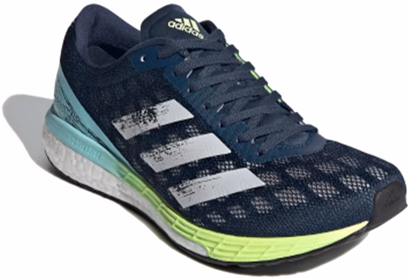 (Women) adidas Adizero Boston 9 'Blue White Yellow' H68743 Lookbook (Women) adidas Adizero Boston 9 'Blue White Yellow' H68743