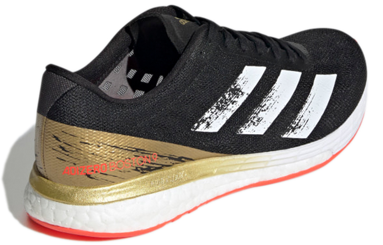 Shop adidas Adizero Boston 9 耐磨防滑專業跑步鞋 女款 炭黑