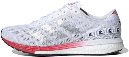 (Women) adidas Adizero Boston 9 'White Silver Scarlet' FY4641 (Women) adidas Adizero Boston 9 'White Silver Scarlet' FY4641