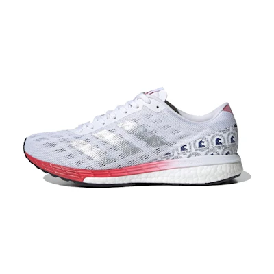 (W) adidas Adizero Boston 9 'White Silver Scarlet'
