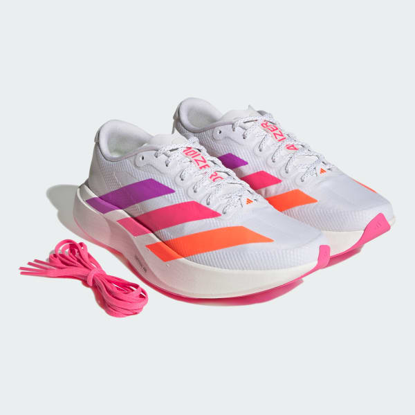 Sizing (Women) adidas Adizero EVO SL Running Shoes Cloud White/Purple Burst/Lucid Pink KI4450