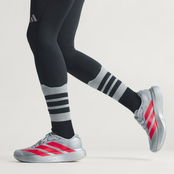 Order (Women) adidas Adizero EVO SL Silver Metallic/Lucid Red/Iron Metallic KI3383