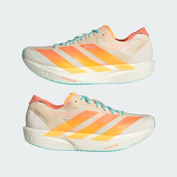 Sizing (W) Adidas Adizero Takumi Sen 11 跑鞋 沙晶色/亮橙色/亮水藍色 JQ2820