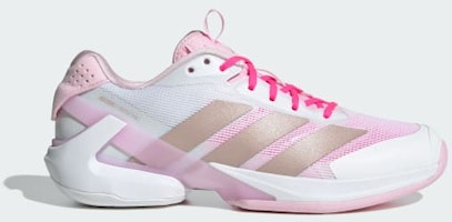 (Women) Adidas Adizero Ubersonic 5 Cloud White/Ash Pearl/Lucid Pink JP7313 (Women) Adidas Adizero Ubersonic 5 Cloud White/Ash Pearl/Lucid Pink JP7313